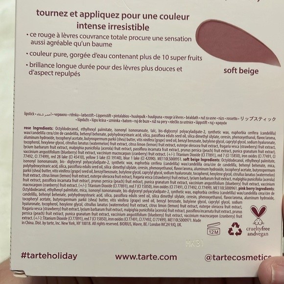 TARTE NWT Set of 3 Maracuja Juicy Lipstick Rose Pink Berry Soft Beige 👄 - Picture 7 of 8